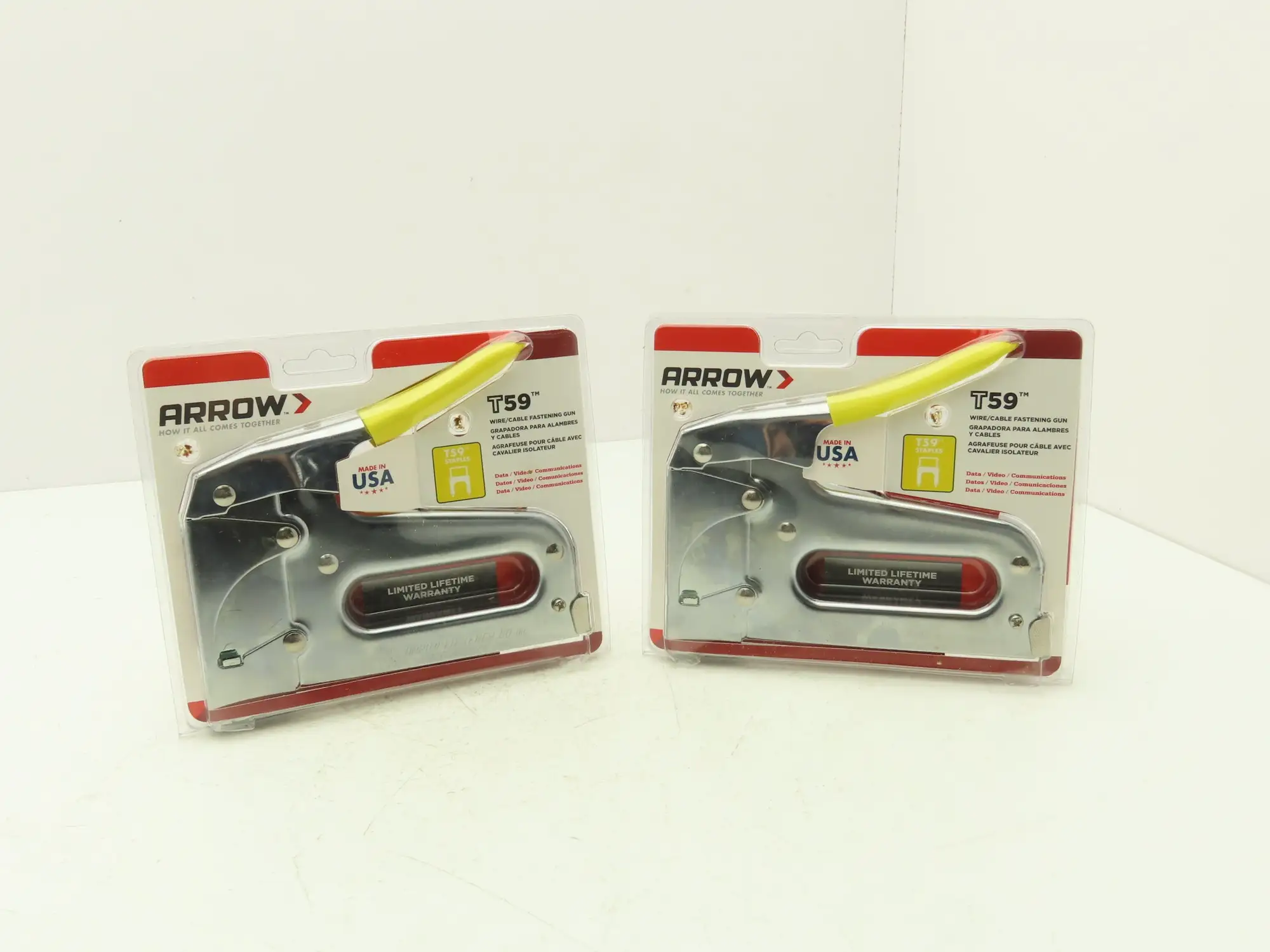 Arrow T59P Staple Gun for Wire/Cable Fasteners Data/Video/Communication Lot of 2
