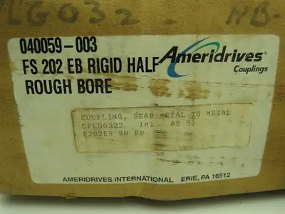 Ameridrives 040059-003 Gear Coupling Hub FS 202 EB Rigid Half 7/8"  Bore 7" OD