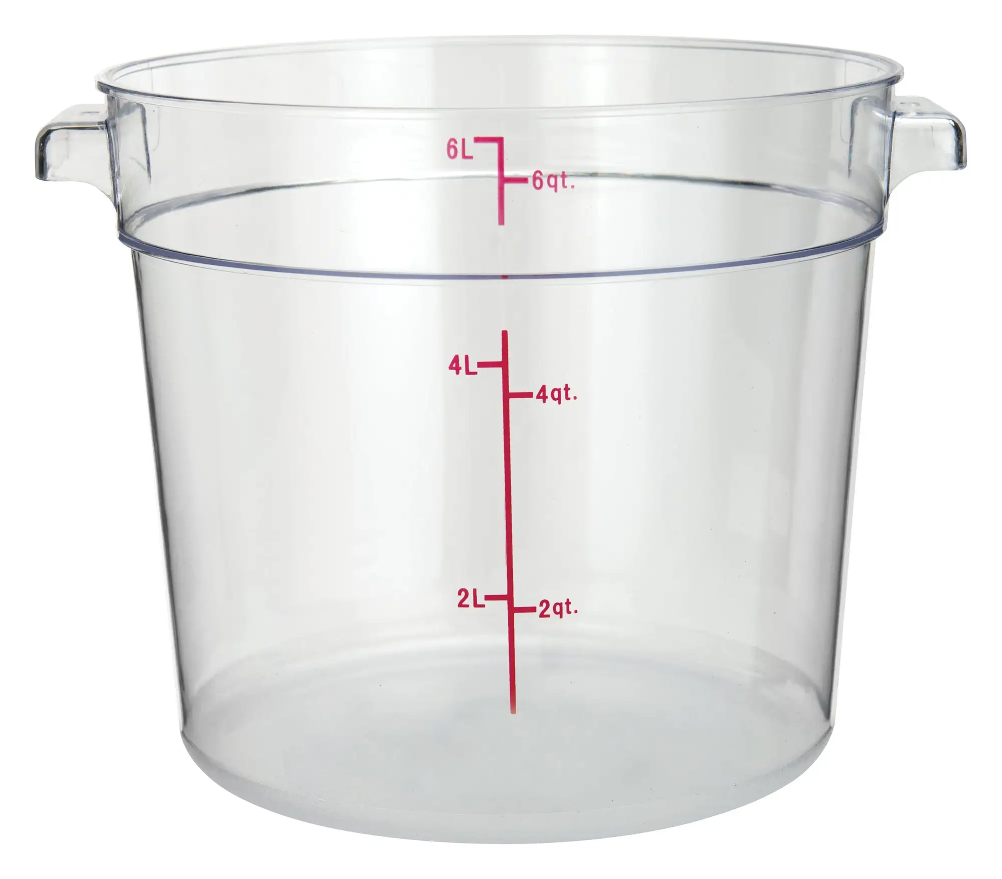 6qt Round Storage Container, Clear, PC (12 Each)