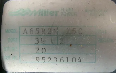 NEW MILLER A65R2N CYLINDER 3-1/4x2x20 250PSI
