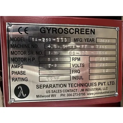 USED SEPARATION TECHNIQUES PVT LTD SA-750-2SC