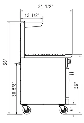 New | in-Stock Dukers New Dukers DCR60-10B 60" Gas Cooktop Range with Ten (10) Open Burners Commercial Ranges Illinois US | Falcon Restaurant Supply #1376279