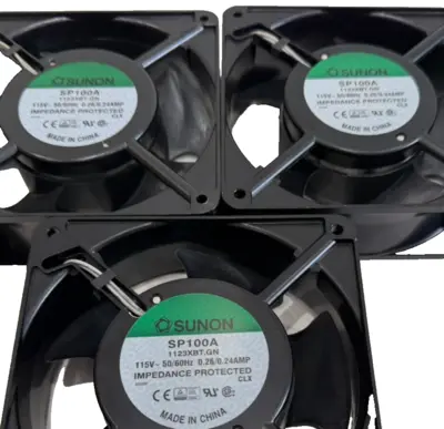NEW LOT OF 3 SUNON SP100A-1123XBT.GN AXIAL FAN 115V-50/60HZ SP100A1123XBTGN