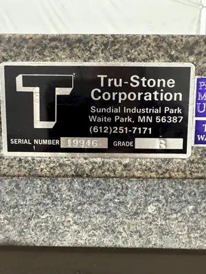 48" X 60" X 6" GRANITE SURFACE PLATE WITH STAND. STOCK # 1120424