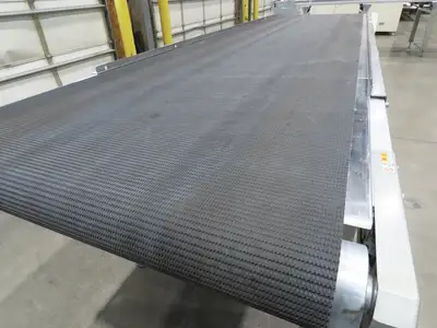 Habasit 38"x 11' 6" Slider Bed Conveyor 33.5"W Grip Belt 220V 3PH 5FPM