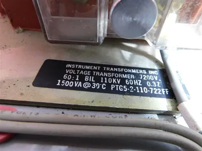 USED INSTRUMENT TRANSFORMERS, INC. PTG5-2-100-722FF