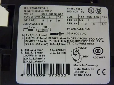 USED SIEMENS 3RA1120-1BA23-0BB4