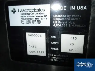 USED Laser Technics LASER TECHNIC CODER, MODEL BLAZER 6000