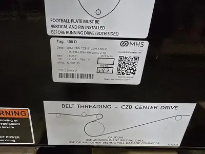 Used MHS ROLLER BED BELT CONVEYOR Belt Conveyors Wisconsin US | Packer City Sales #1301767