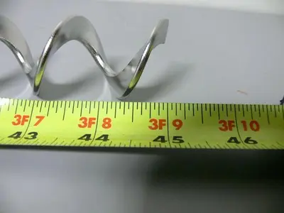 Stainless Steel Reactor Mixer Corkscrew Rod 1.5" Diameter Impeller,  45" Long