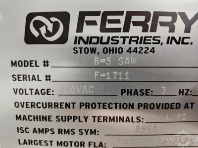 USED 2016 FEMCO B-5 SAW