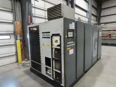 Atlas Copco GA160VSD-FF 215Hp Rotary Screw Air Compressor 1076CFM 460v Air Dryer