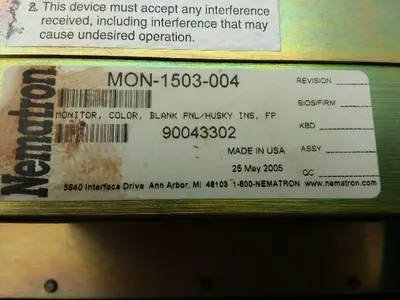 Nematron Corp MON-1503-004 Operator Interface