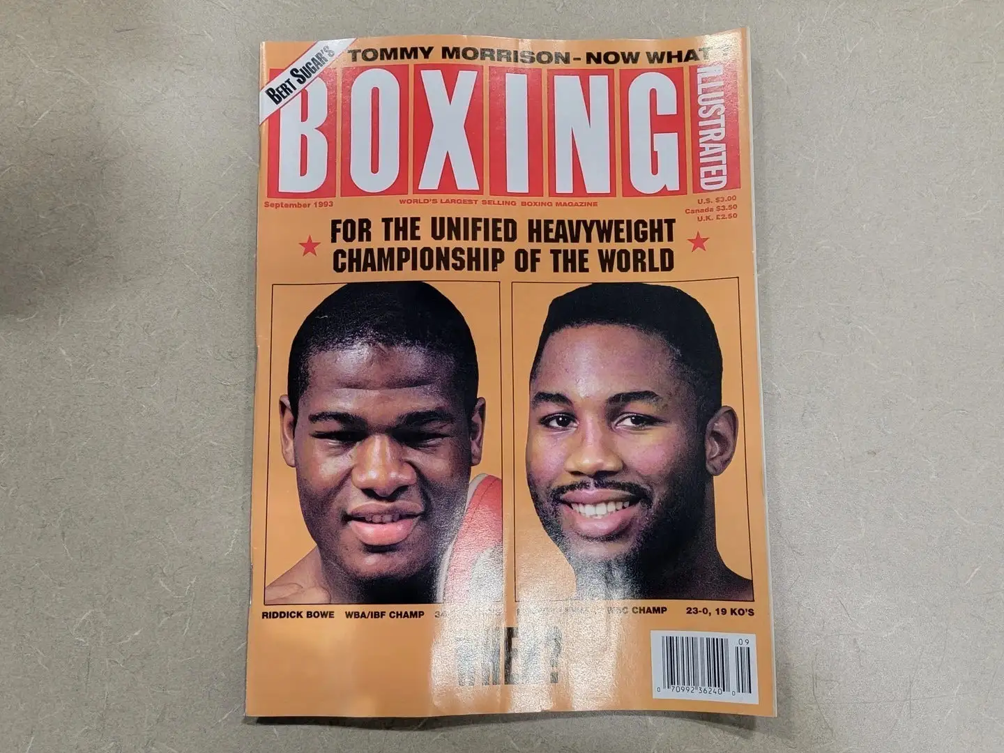 USED BOXING ILLUSTRATED SEPTEMBER 1993