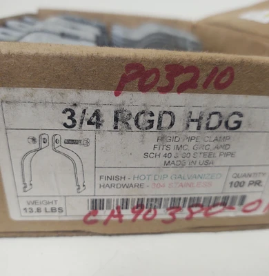 🔥(70 Sets w 25 Bolt) Strut Pipe/Conduit Clamp,  HDG RGD 3/4 Hot Dip Galvanized