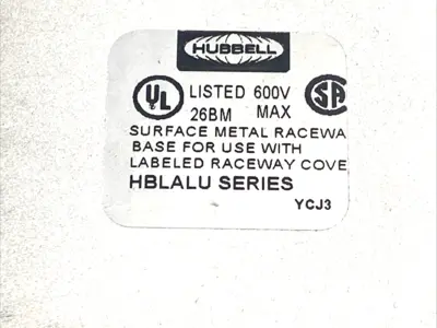 USED HUBBELL 5FT ALUMINUM RACEWAY COVER FOR HBLALU3800/HBLALU4800