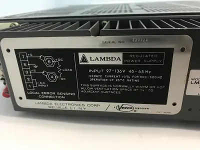 USED LAMBDA ELECTRONICS CORP. / VEECO REGULATED POWER SUPPLY 23.5V P/S MODULE