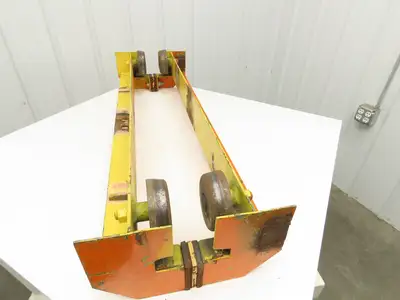 Underhung Bridge Crane Push End Truck 3-1/4"-5" Beam Flange 48"L 5"Steel Wheels