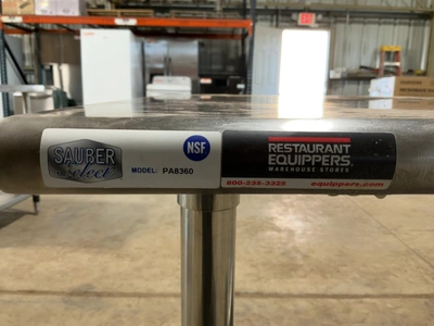 Used SAUBER SELECT PA8360 STAINLESS STEEL COMMERCIAL WORK TABLE 60” Food Prep Tables Michigan US | Miedema Asset Management Group #1580088