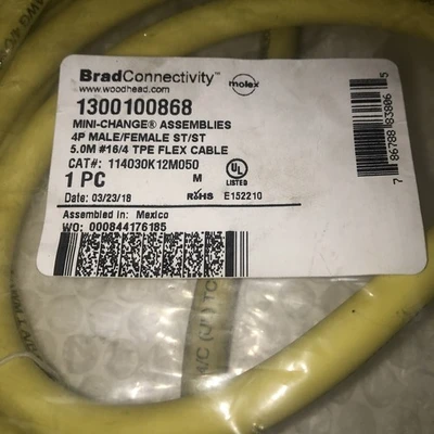 **NEW  Brad Connectivity 1300100868  MINI-CHANGE Assemblies 114030K12M050 #