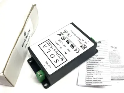 USED EMERSON, SOLA HEVI-DUTY POWER SUPPLY DIN RAIL DC-DC