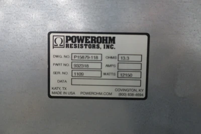 Used UNICO 1100-460-060-V-Y-J50-M10-805661 Resistors Ohio US | Aucto #1396660