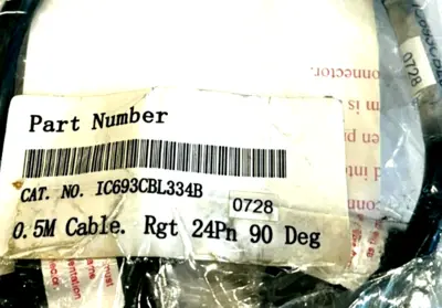 NEW LOT OF 2 GE FANUC IC693CBL334B 0.5M CABLE 24PN 90DEG