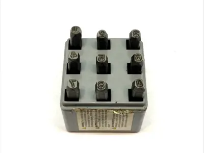USED CH HANSON NUMBER STEEL STAMP SET 3/16" HAND GROUND NUMBERS SET OF 9