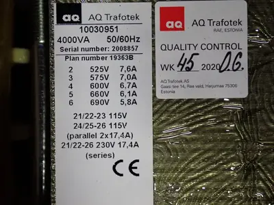 USED AQ TRAFOTEK AS 10030951