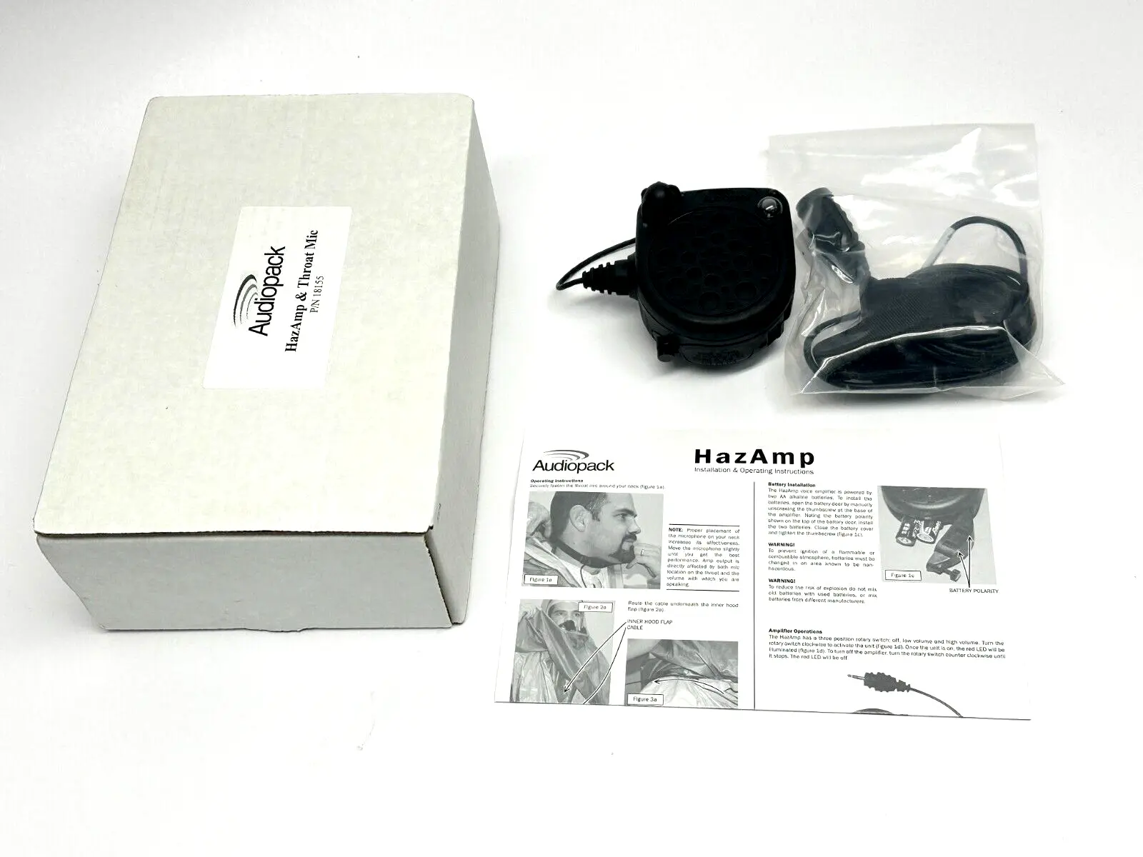 18155 | Audiopack  HazAmp & Throat Mic - Open box