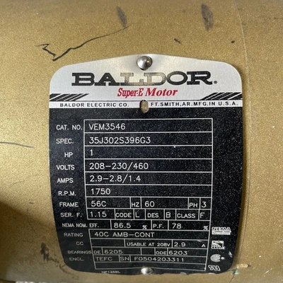 Used Baldor VEM3546 A.C. Motors California US | Davliegogo LLC #1732671