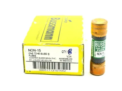 8 NEW BUSSMANN NON-15 FUSE 15AMP 250V NON15