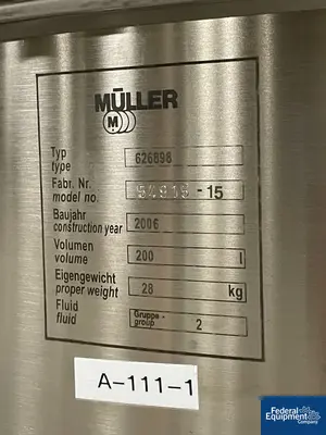 USED Muller Muller Drum Emptying System, Type FD, S/S