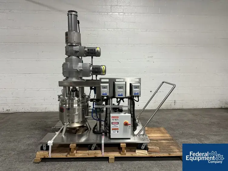 Used Lee Industries 15 Gal Lee Tri Shaft Turbo Emulsifier Reactor, 316 S/S, 30/125# Reactors Ohio US | Federal Equipment Company #127093