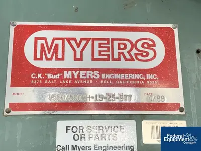 USED Myers 25/15 HP Myers Triple Shaft Disperser, S/S, XP