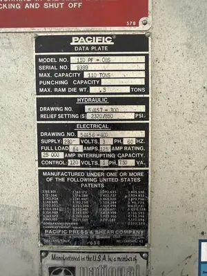 USED PACIFIC PF110-OBS