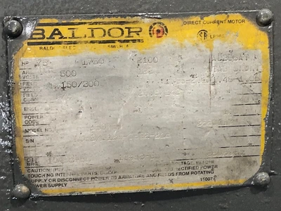 75 hp Baldor DC Motor