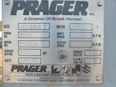 USED PRAGER HSG 1600 S