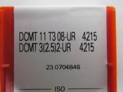 DCMT 11 T3 08-UR 4215 DCMT 3 2.5 2-UR Carbide Insert Grade 4215 Box of 10pcs