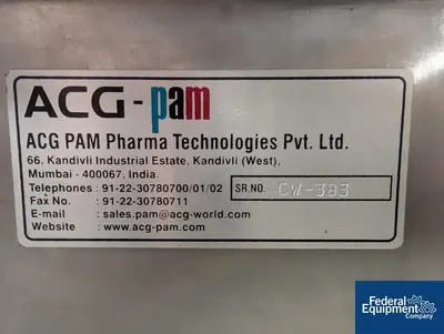 ACG-Pam ACG Pam Checkweigher, Model CW