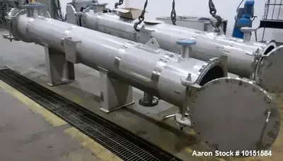 Used Paget 316L Stainless Steel Shell & Tube Heat Exchanger – 564 Sq. Ft., Horizontal