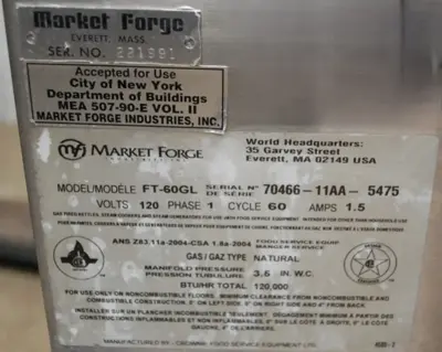 142-1256 Market Forge FT-60GL Natural Gas 60 Gallon Steam Jacketed Tilt Soup Ket