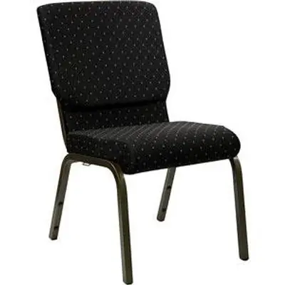 18 1/2" Wide Church Chair with Gold Vein Frame