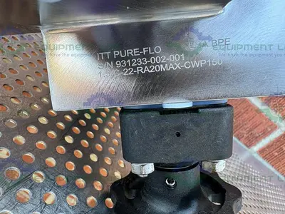 USED 4 ITT PURE-FLO STAINLESS STEEL DIAPHRAGM VALVES W/ 1.5" TO 1/2" SANITARY FITTING