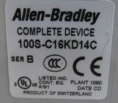 ALLEN BRADLEY 100S-C16KD14C SAFETY CONTACTOR 100S-C16KD14C NEW, SURPLUS