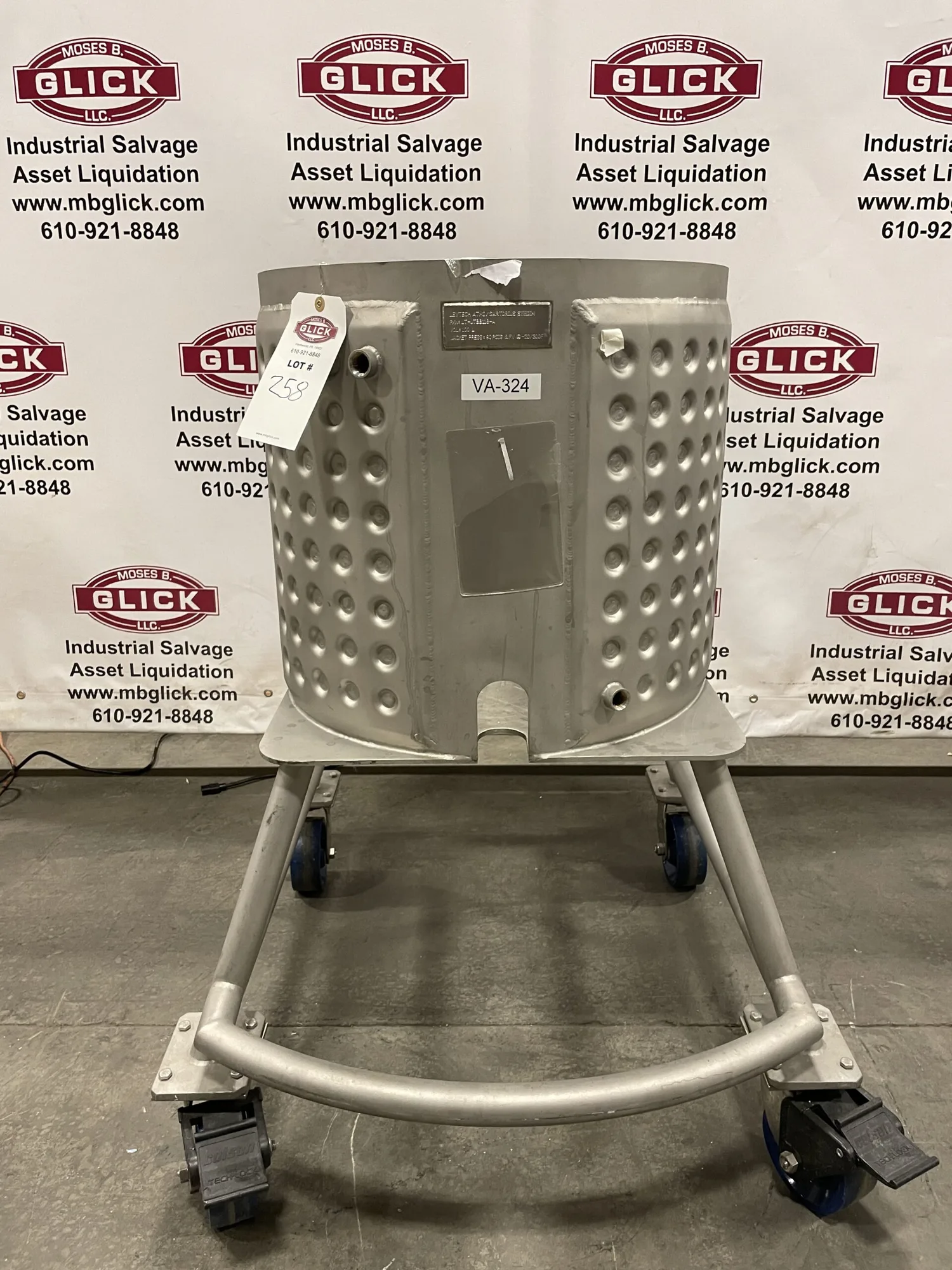 Levtech ATMI Stainless Steel 100L Jacketed Portable Bag Mixing Tank