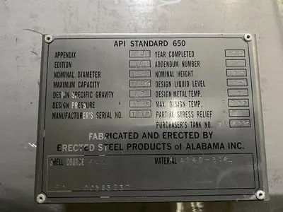 Used 2019 ERECTED STEEL PRODUCTS _UNKNOWN_ Vertical Single Wall Tanks Florida US | DH Griffin Used Equipment #1383819