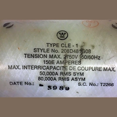 Westinghouse 150 Amp High Voltage Fuse