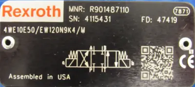 NEW REXROTH R901487110 VALVE 4WE10E50/EW120N9K4/M