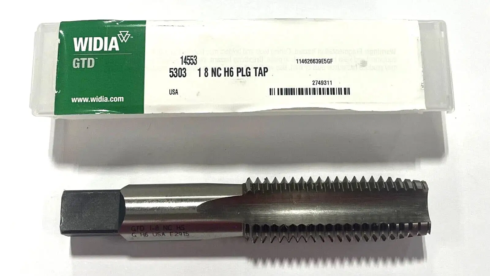 WIDIA 1"-8 HSS Hand Tap 4 Flute H6 Plug Tap USA Made 2749311